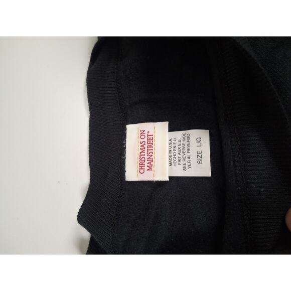 Vintage 80s 90s Christmas On Main Street Ugly Christmas Sweater LG - Picture 2 of 5